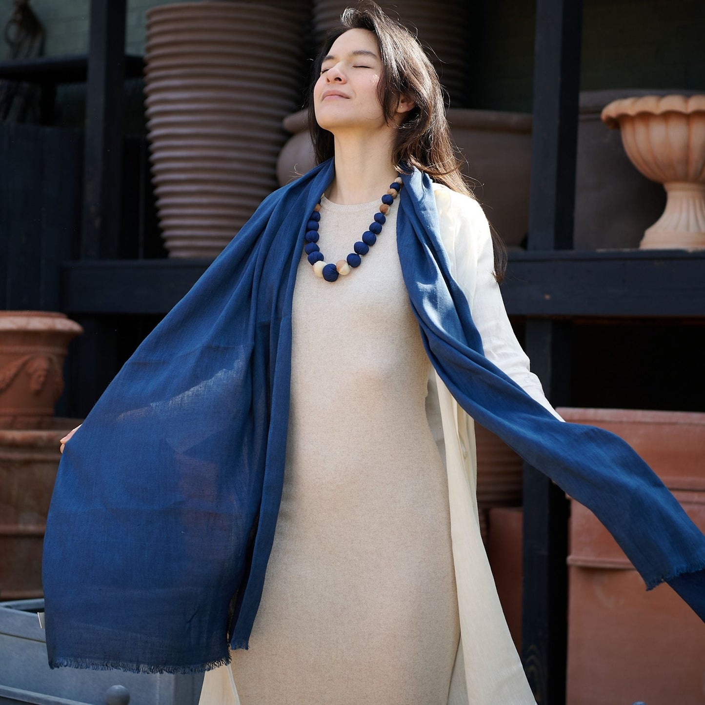 Mihika Silk Beaded Necklace Modern Artisanal— Indigold