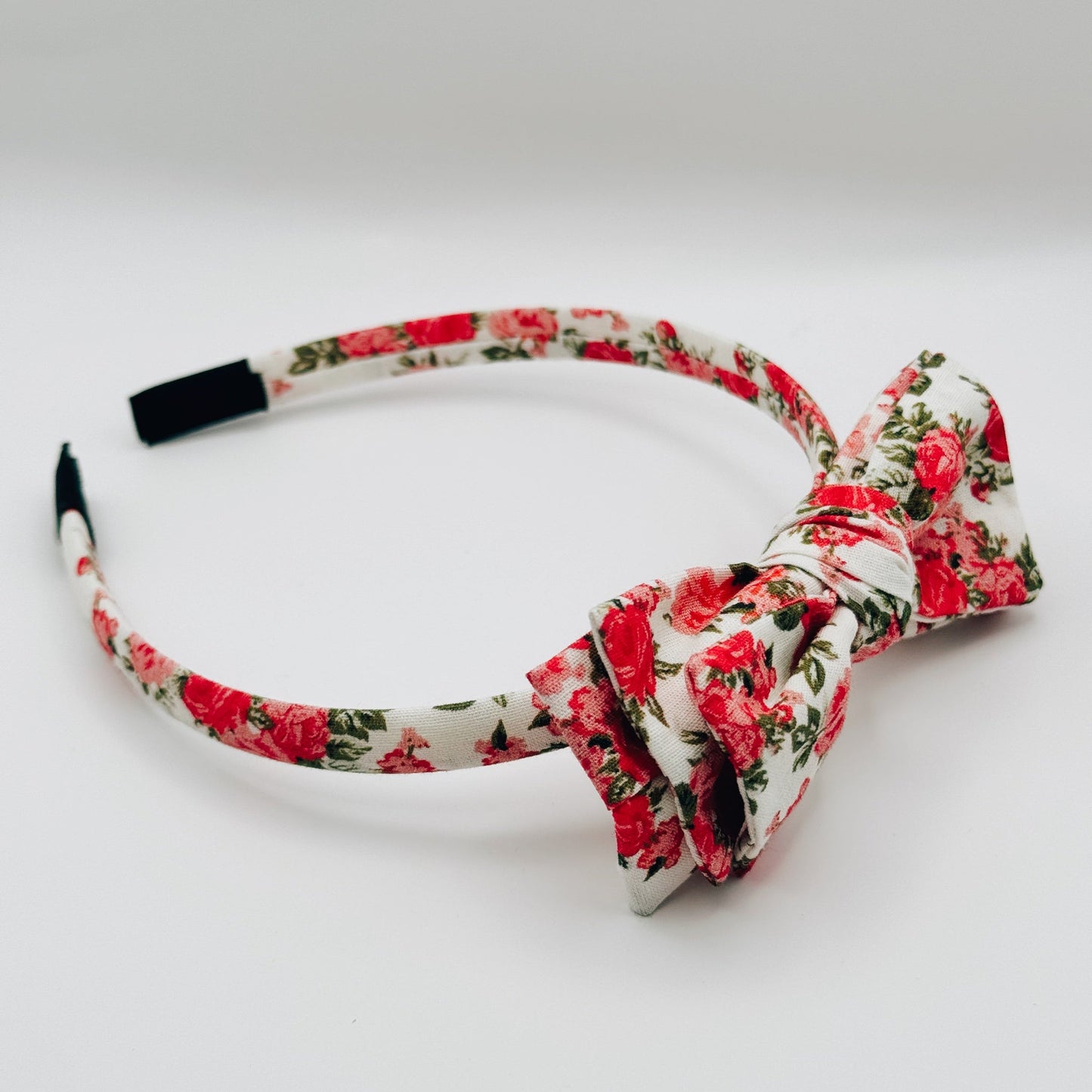 Three Little Bows Headband-Roses Rouge