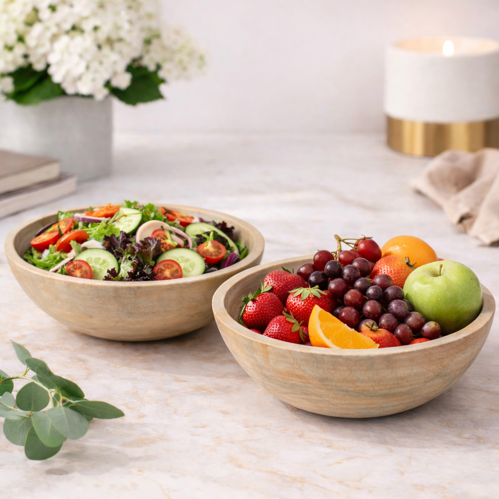Woodform Stackable Bowls - Rustic Grey