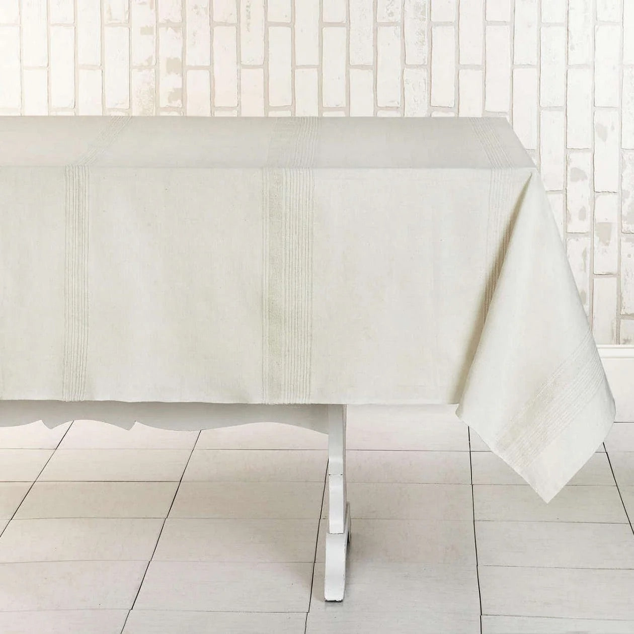 Handwoven Cotton Tablecloth | Raised Weave | Fair Trade | ECOLOOM