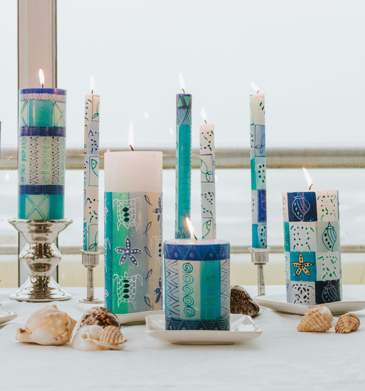 Arniston Beach Painted Candles