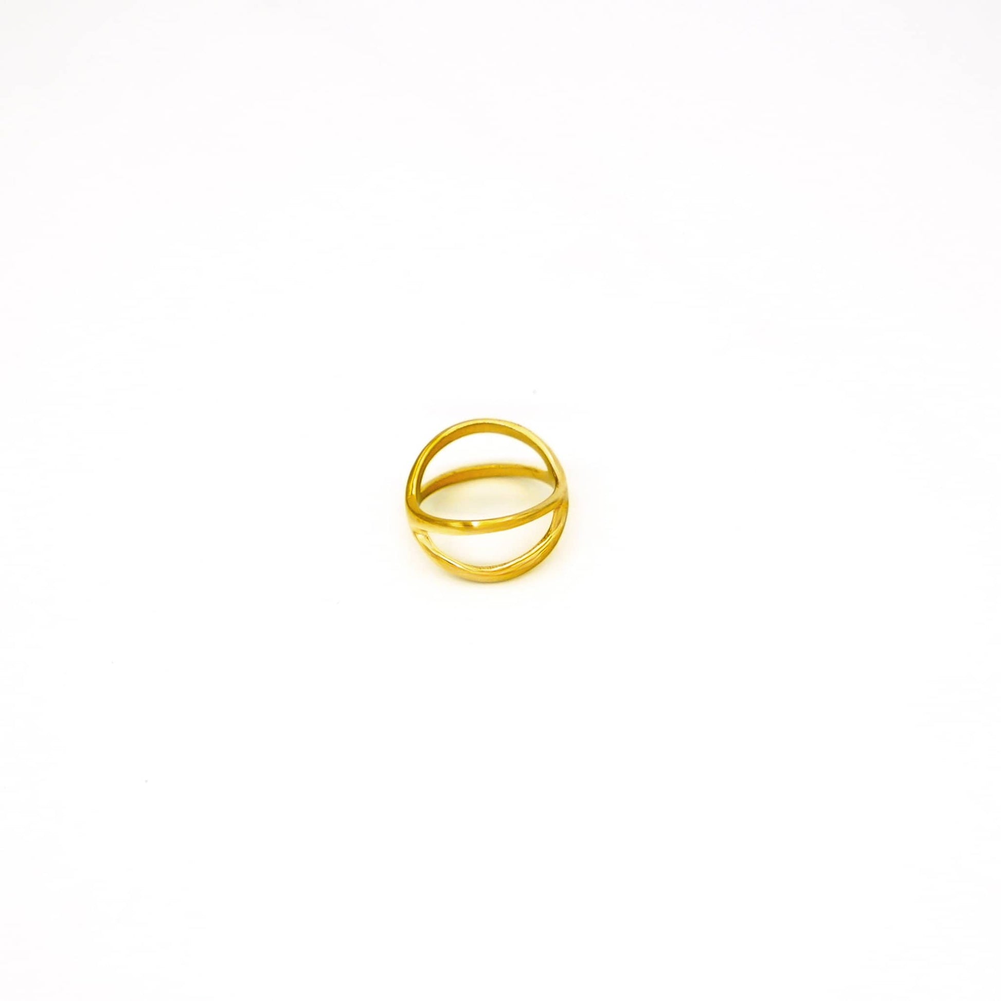Brass Crisscross Crossover Ring | Adili Ecodunia