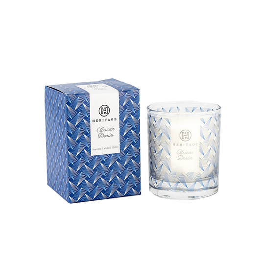 African Denim Scented Candle