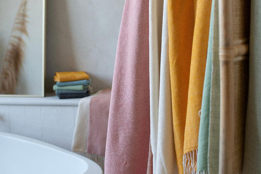 Almaz Bath Towel in Bathroom