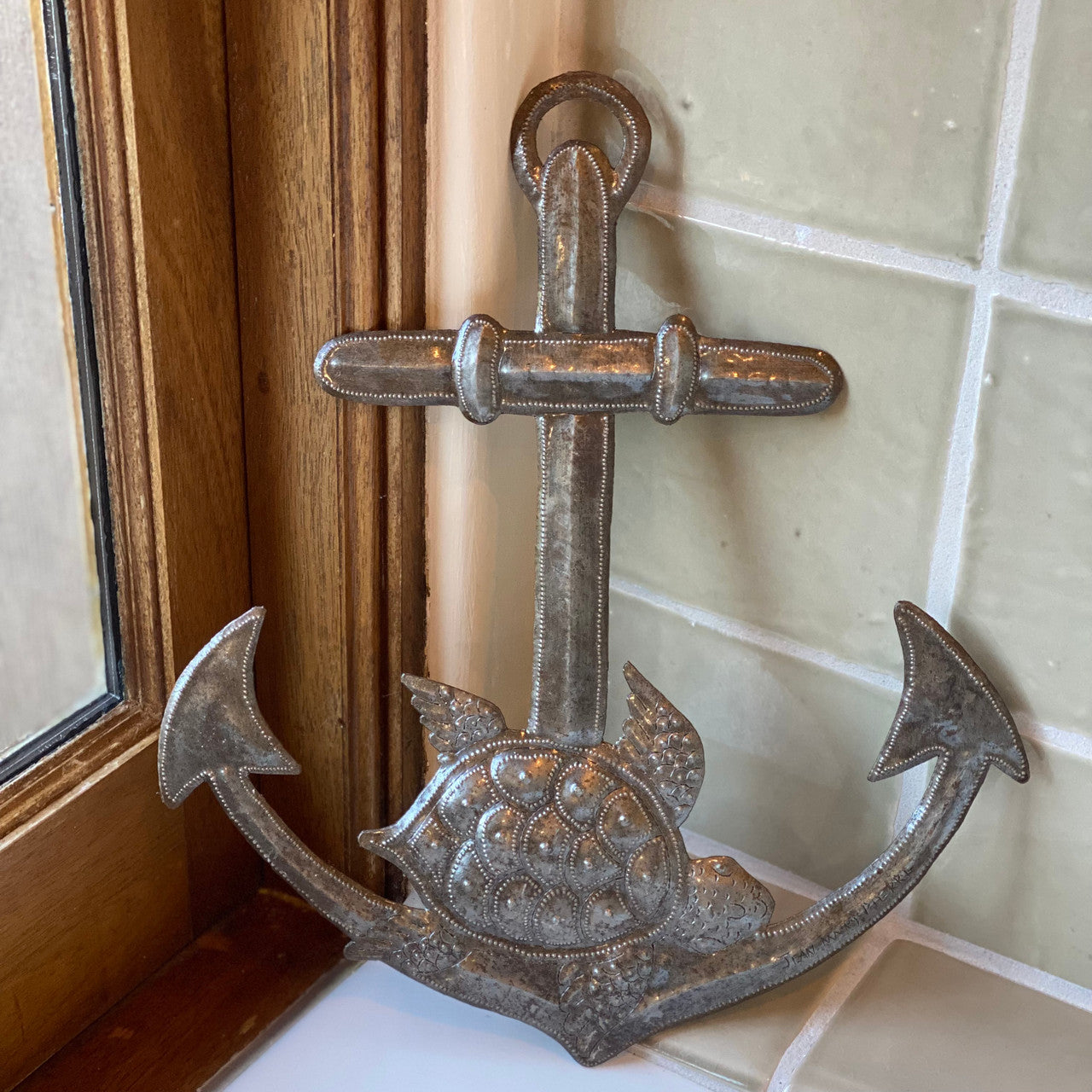 Anchor and Sea Turtle Wall Hanging, Nautical Theme 14