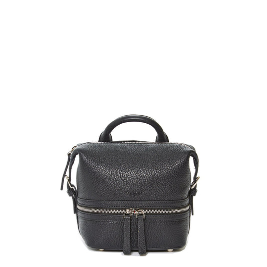 SUSU Black Leather Backpack Purse for Women Convertible Crossbody Bag Medium Size with Front and Back Pockets