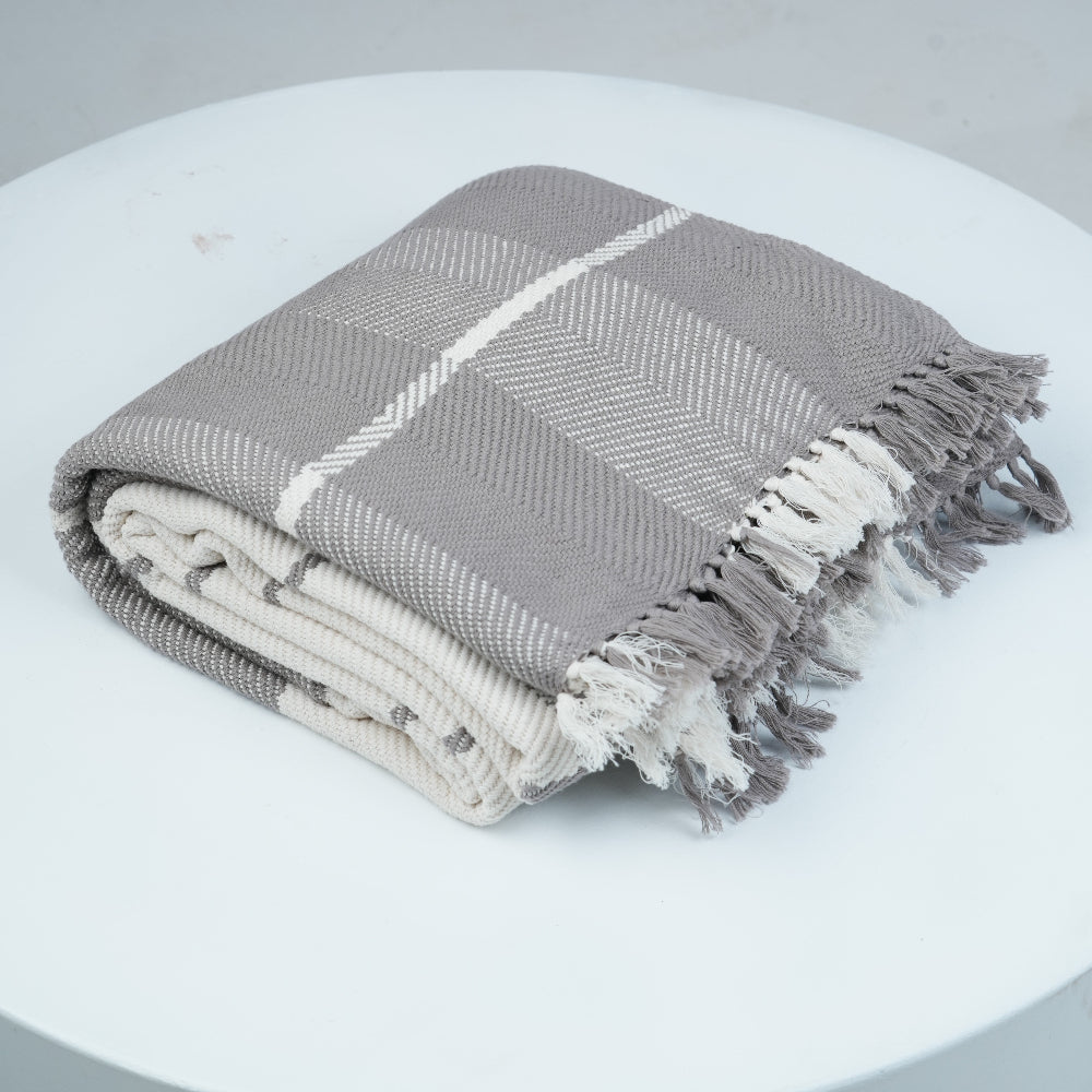 Ayele Throw Blanket Flat Lay on White Blackground
