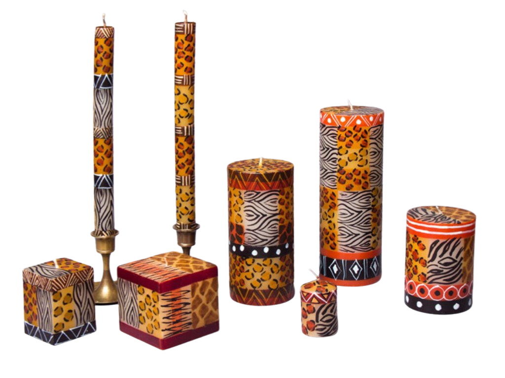 Animal Print Painted Candles