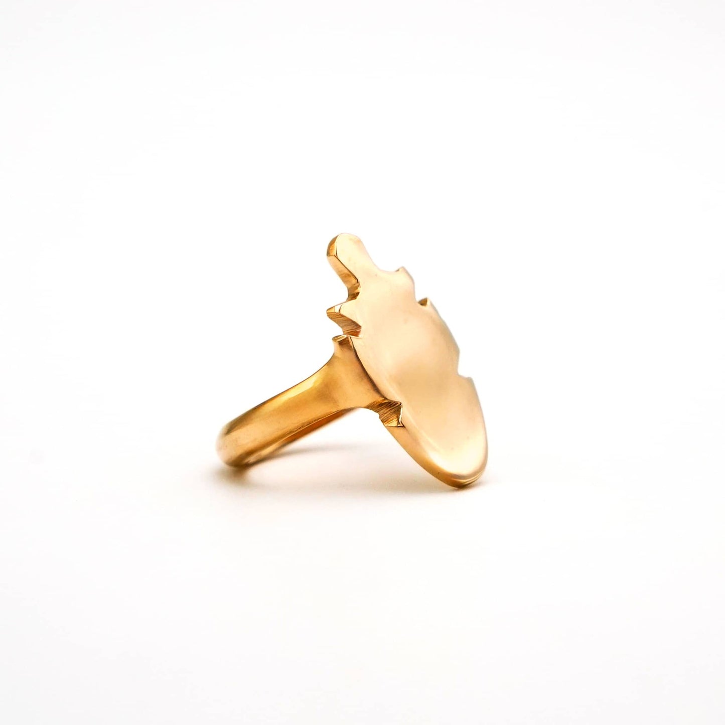 Brass African Shield Statement Ring | Bahati Ecodunia