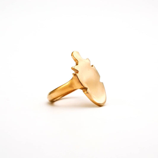 Brass African Shield Statement Ring | Bahati Ecodunia