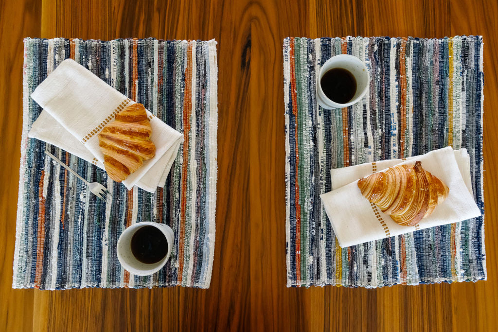 Adesé Handwoven Upcycled Fabric Placemat | Set of 2