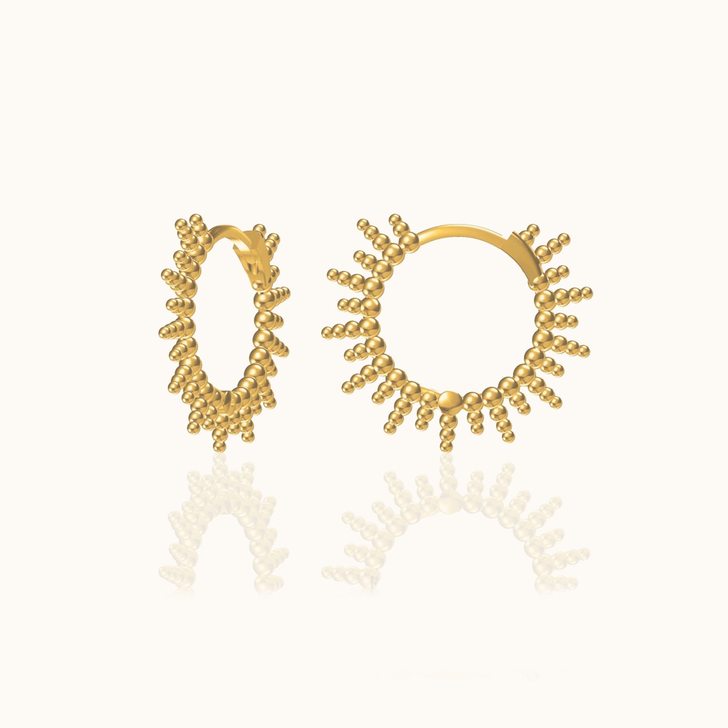 Beads Spikes Hoop Earrings
