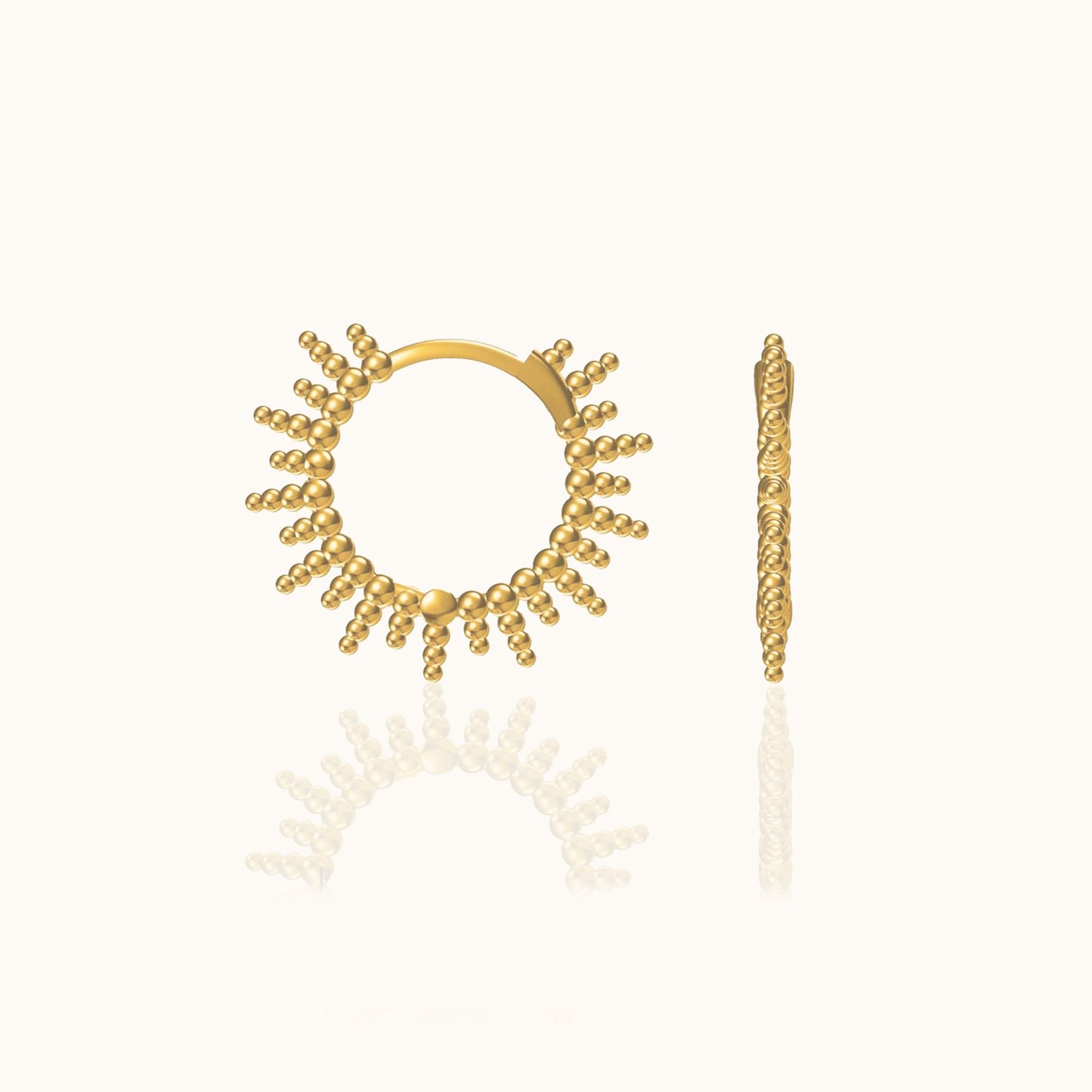 Beads Spikes Hoop Earrings