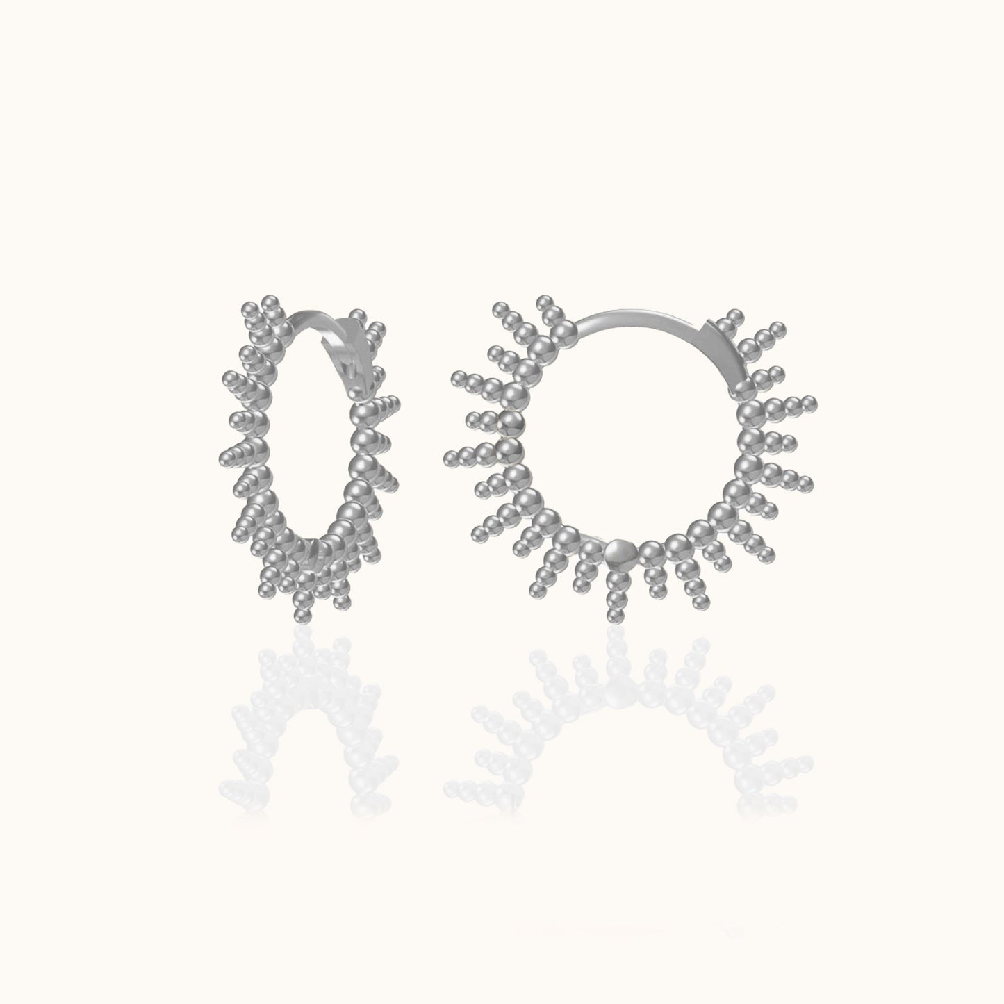 Beads Spikes Hoop Earrings