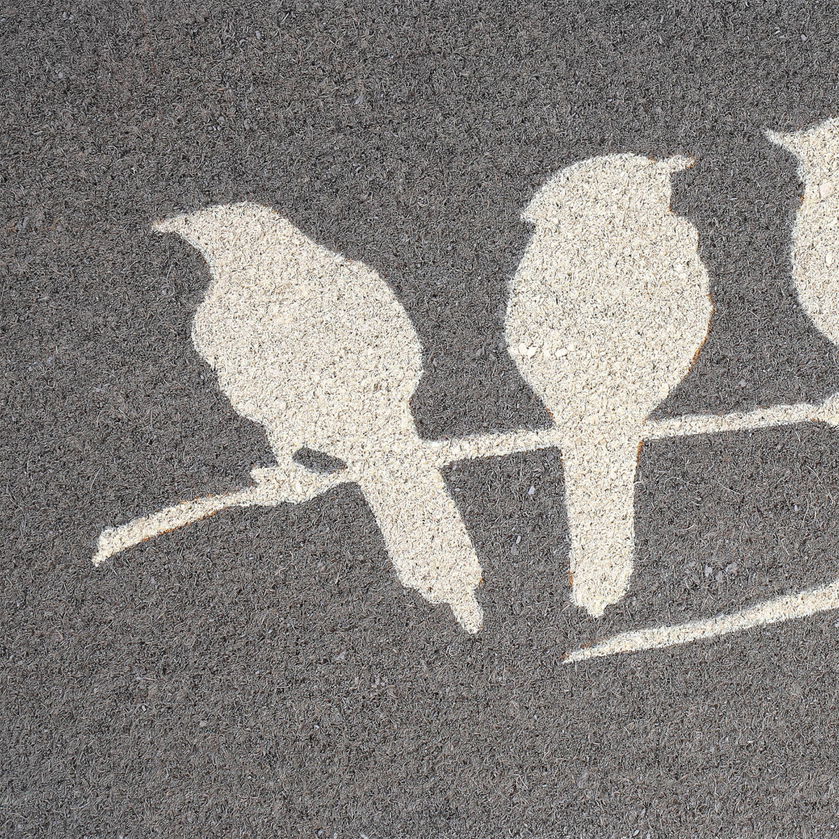 Birds On Branch - Gray Coir Doormat