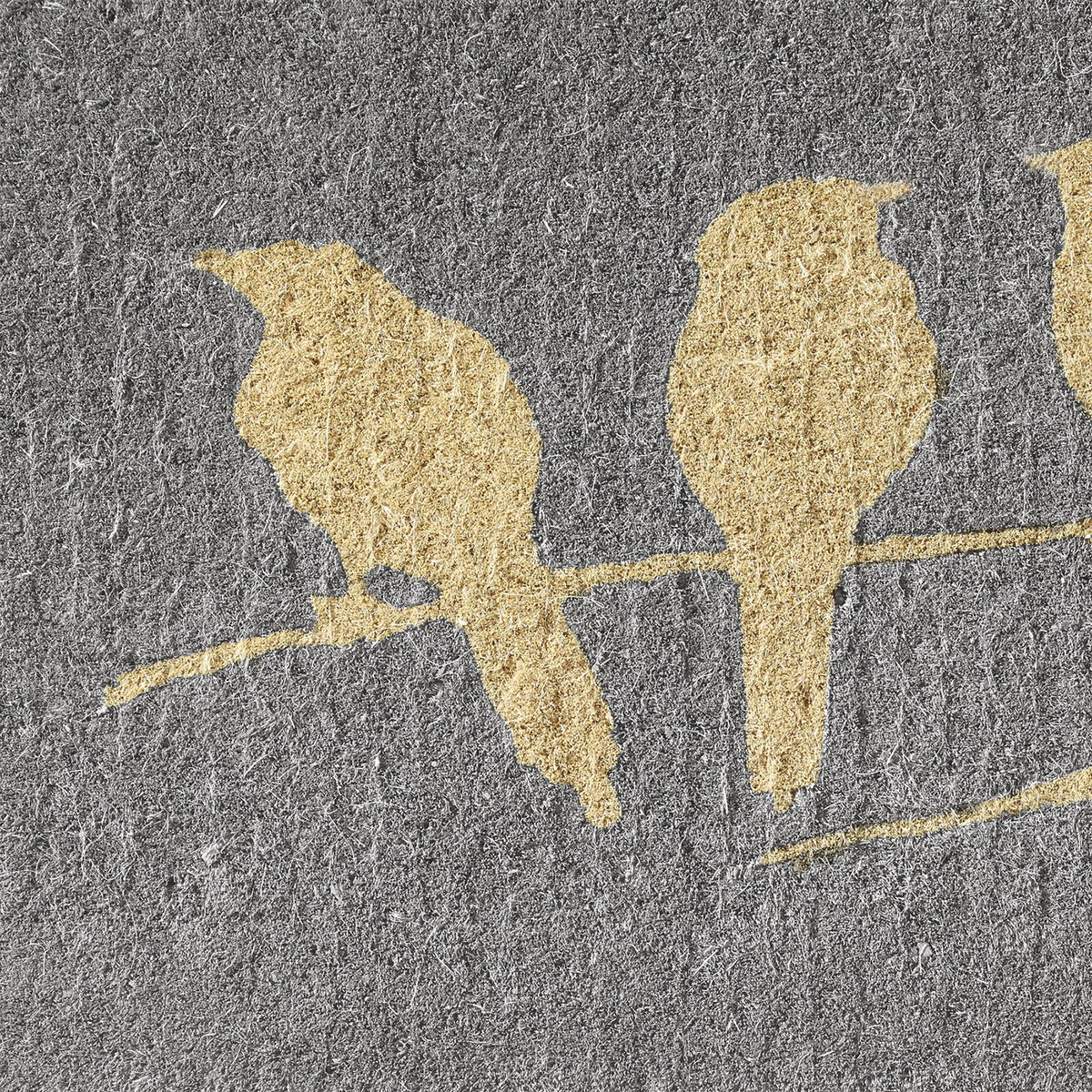 Birds On Branch - Gray Coir Doormat