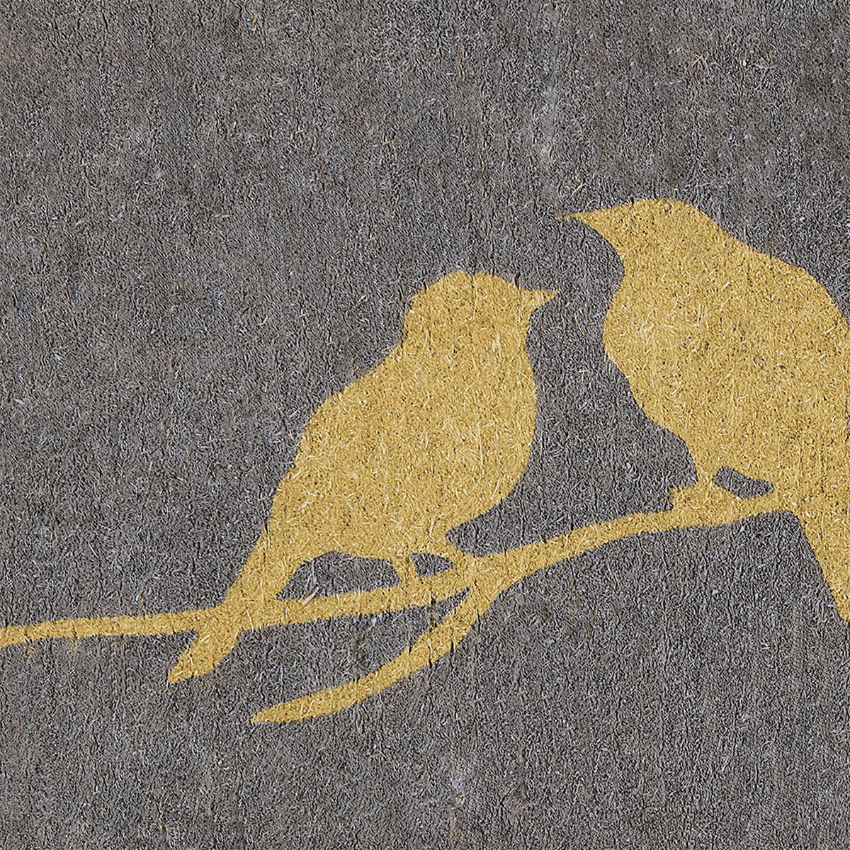 Birds On Branch - Gray Coir Doormat
