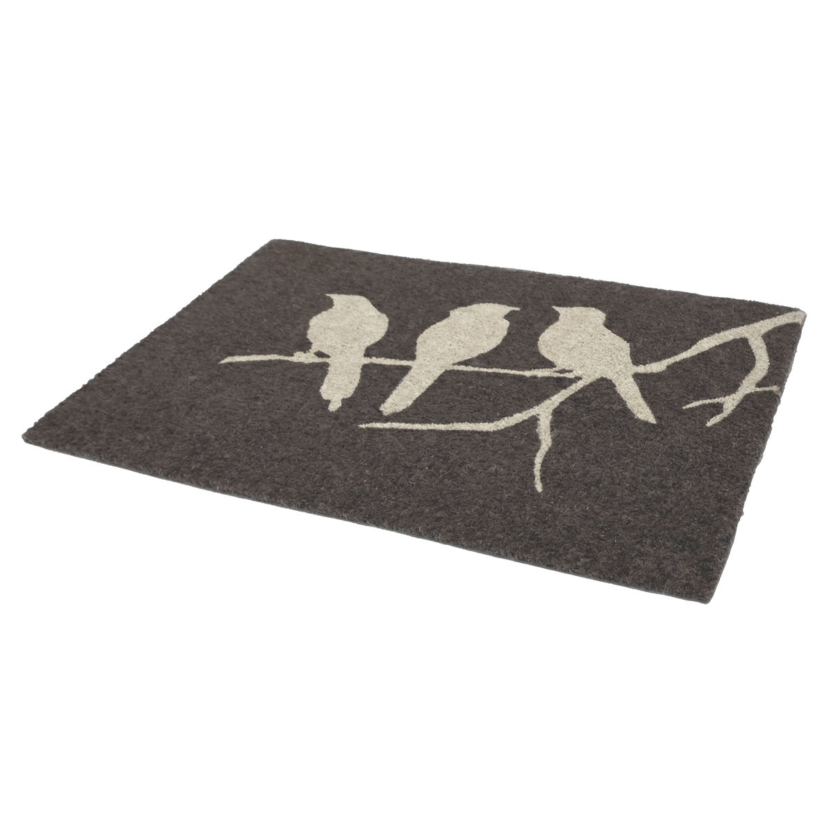 Birds On Branch - Gray Coir Doormat