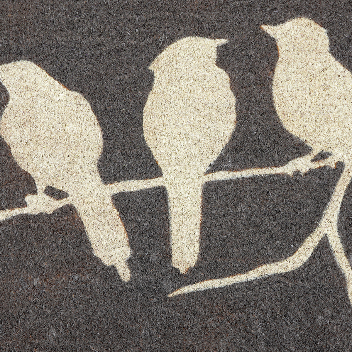 Birds On Branch - Gray Coir Doormat