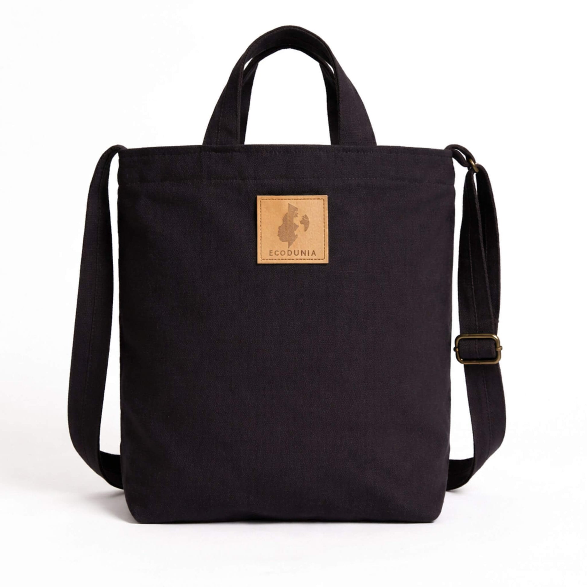 Canvas Carry-All Crossbody Bag for Men & Women | Amani #color_black