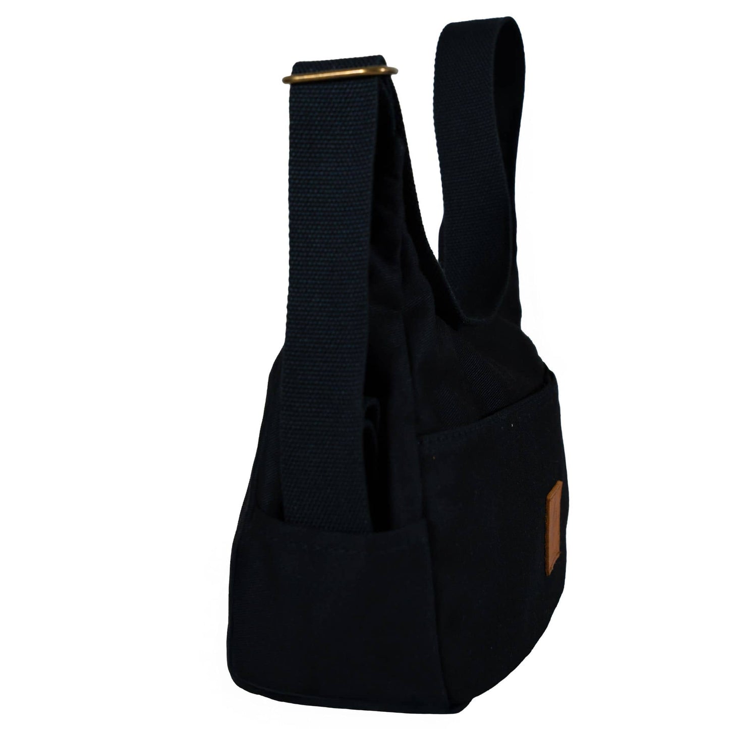 Crossbody Crescent Bag - Canvas Shoulder Bag for Women #color_black