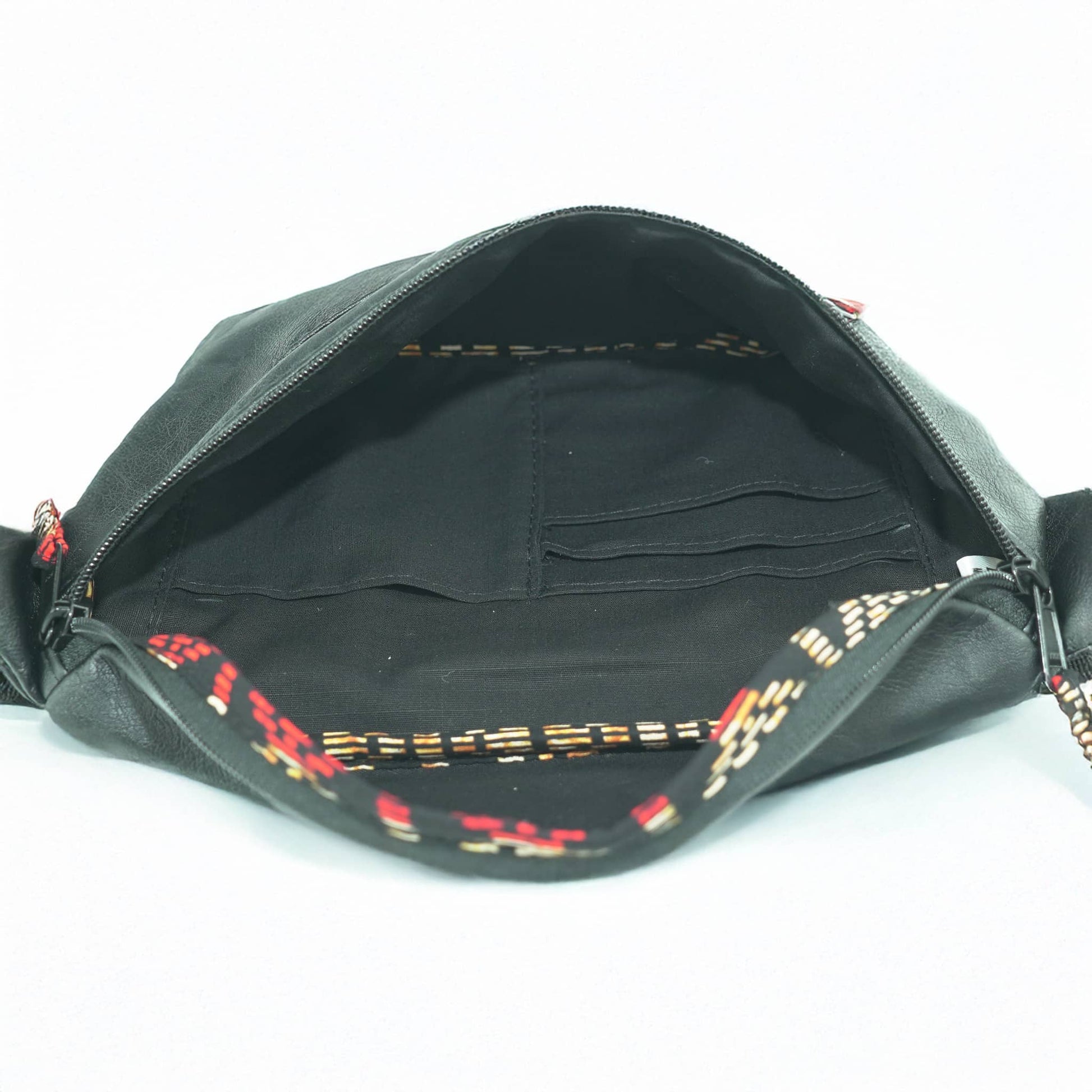 Black Vegan Crossbody Fanny Pack #color_black
