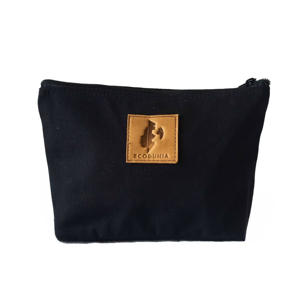 Ren Canvas Makeup Bag – Fair Trade Cosmetic & Toiletry Pouch #color_black
