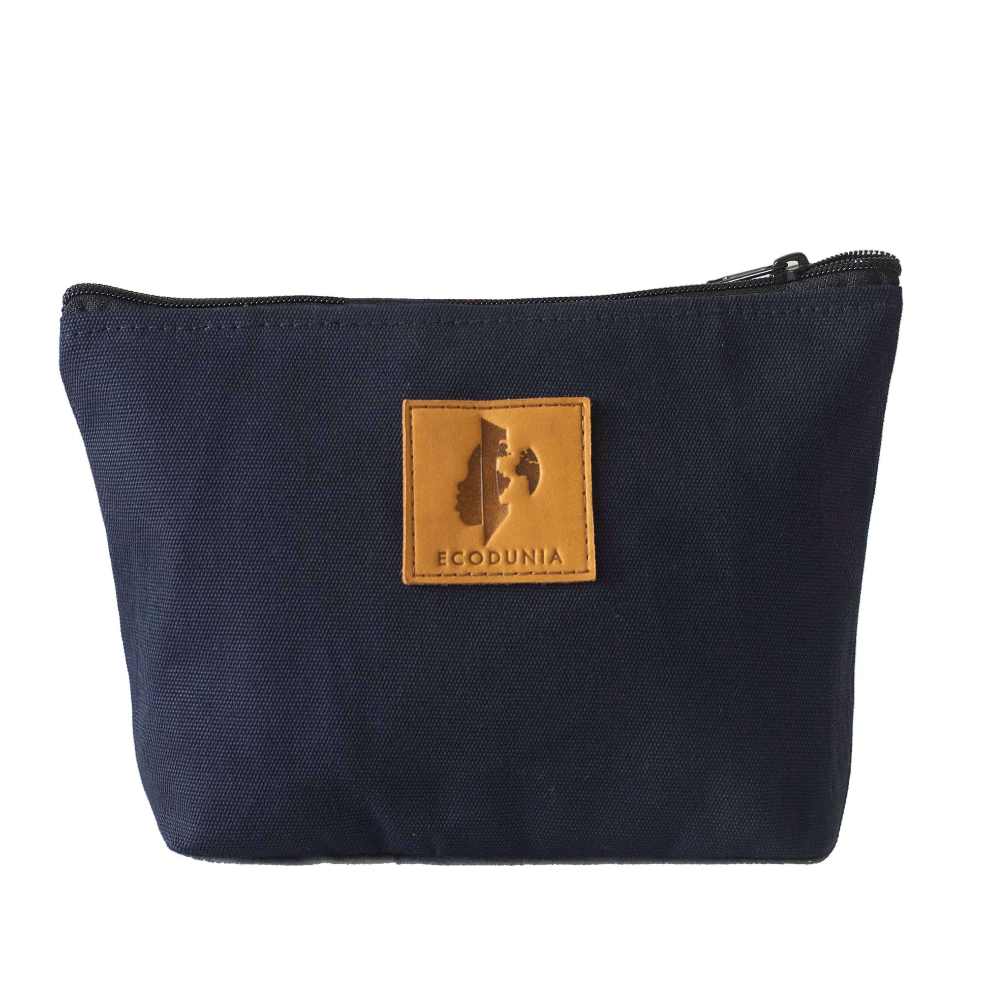 Ren Canvas Makeup Bag – Fair Trade Cosmetic & Toiletry Pouch #color_navy-blue