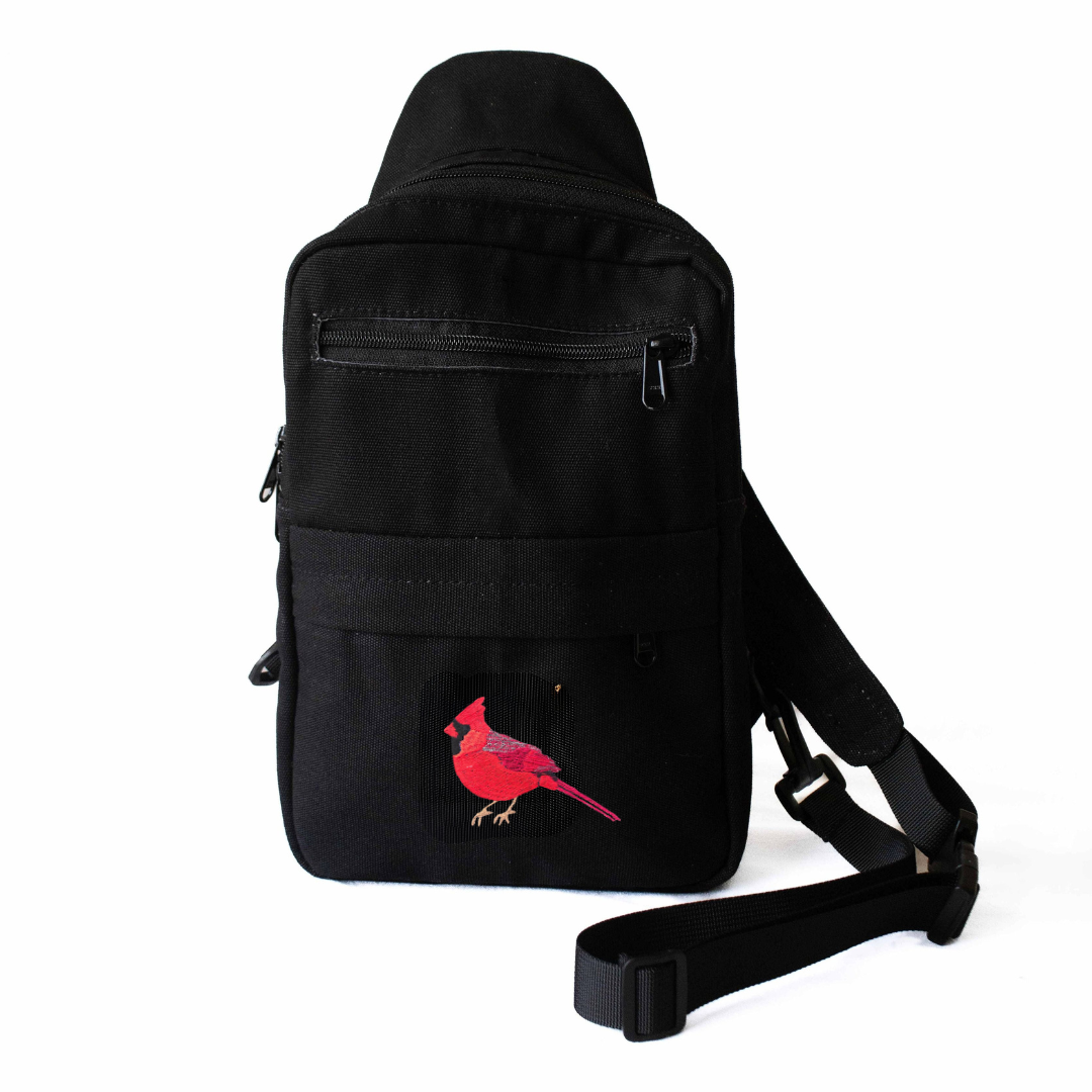 Cardinal Umoja black canvas crossbody sling bag #color_black