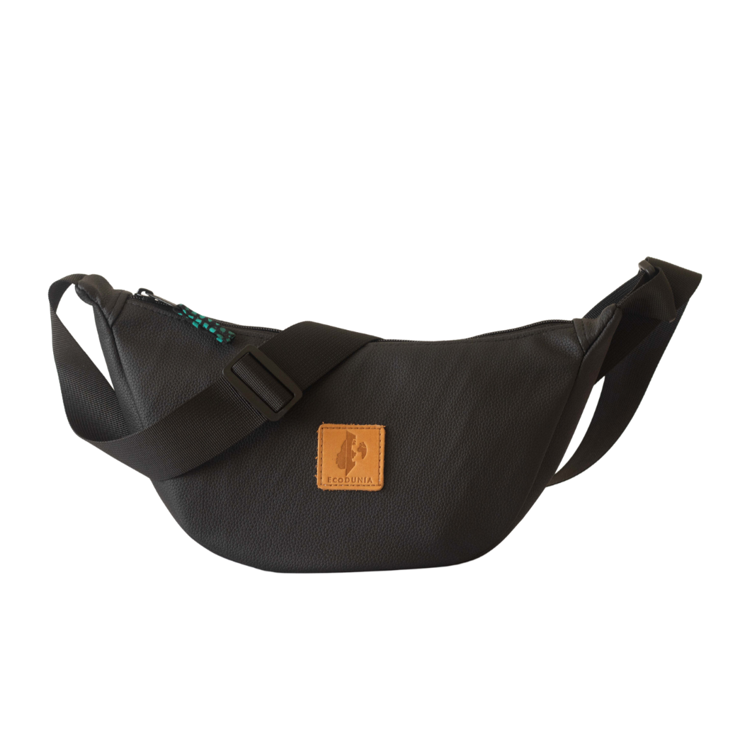 Round Mini Vegan Leather Crossbody Shoulder Bag #color_black