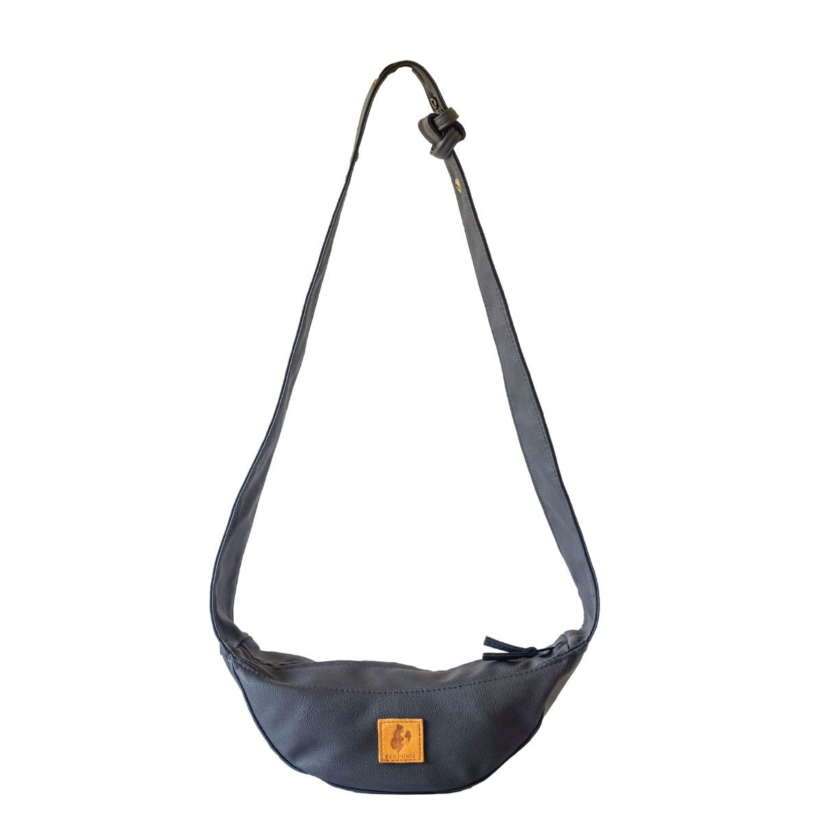 Half Moon Vegan Leather Crossbody Bag #color_black