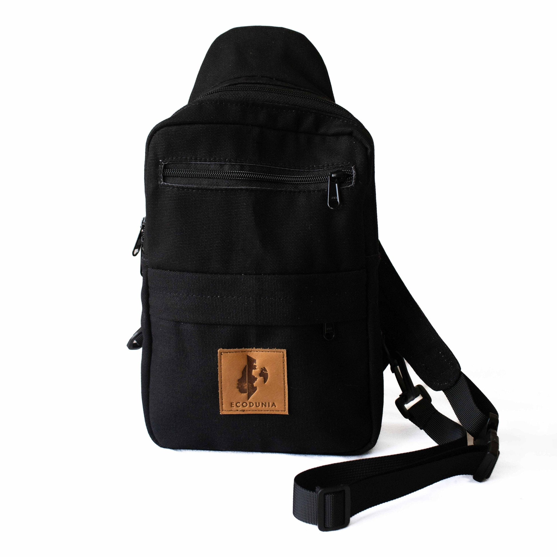 Umoja black canvas crossbody sling bag for men and women #color_black