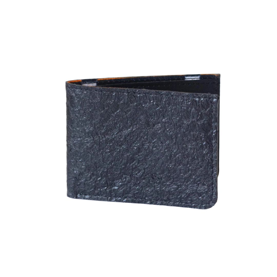 Genuine Slim Fish Wallets - Bifold Fish Leather Wallet #color_black