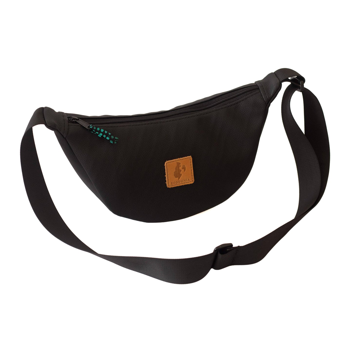 Round Mini Vegan Leather Crossbody Shoulder Bag #color_black