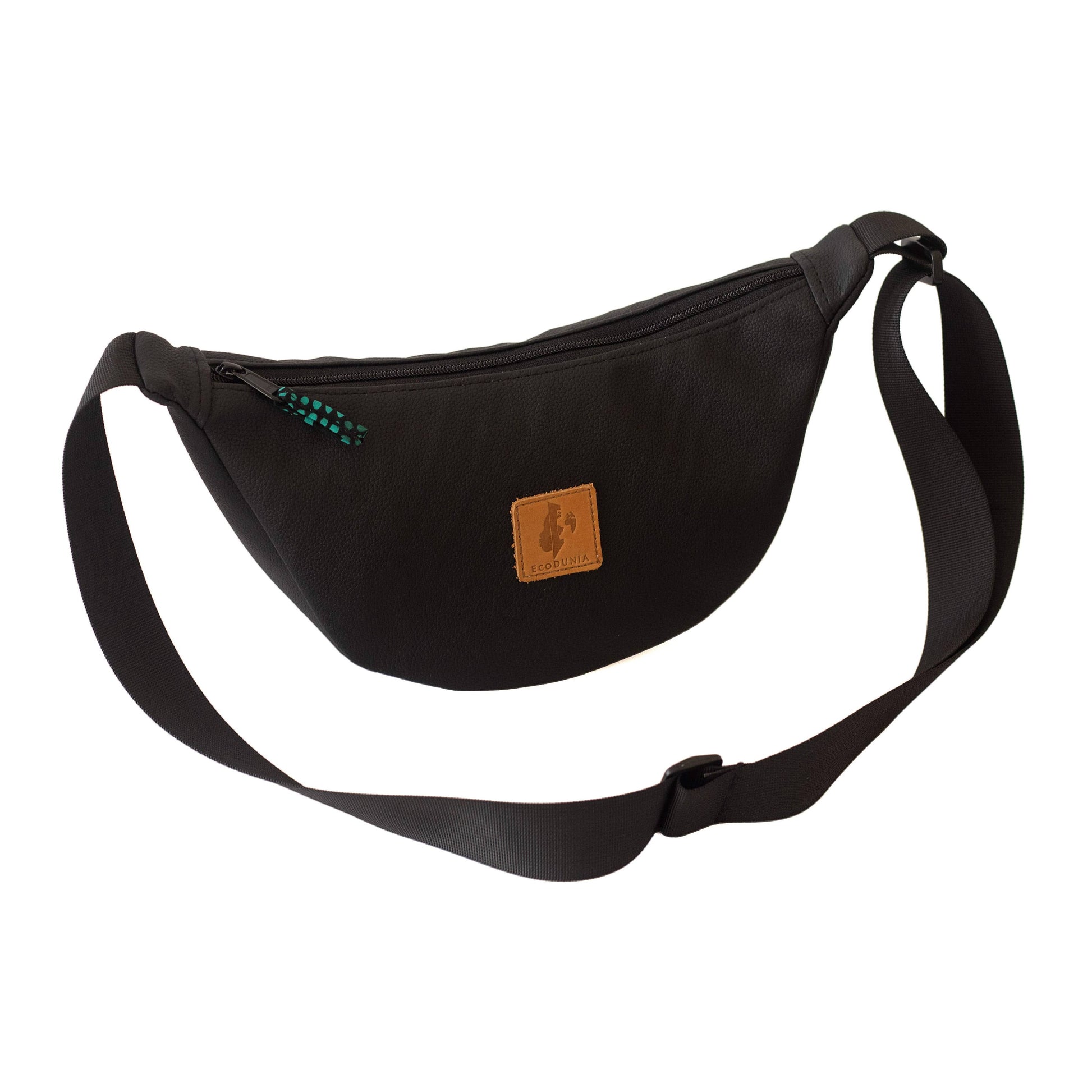 Round Mini Vegan Leather Crossbody Shoulder Bag #color_black