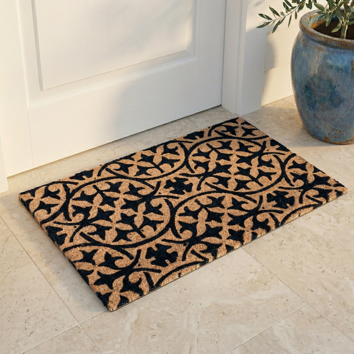Blue Tile Coir Doormat