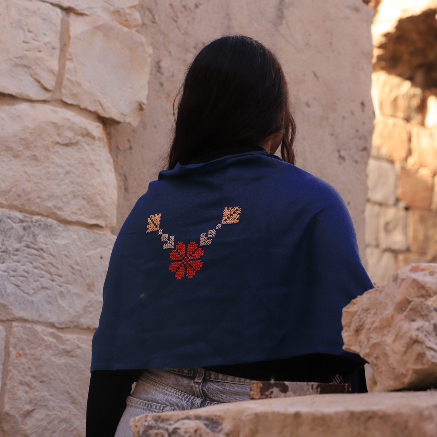 Tatreez Scarf - Blue