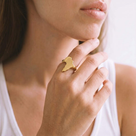 Adjustable African Shaped Brass Ring Ecodunia