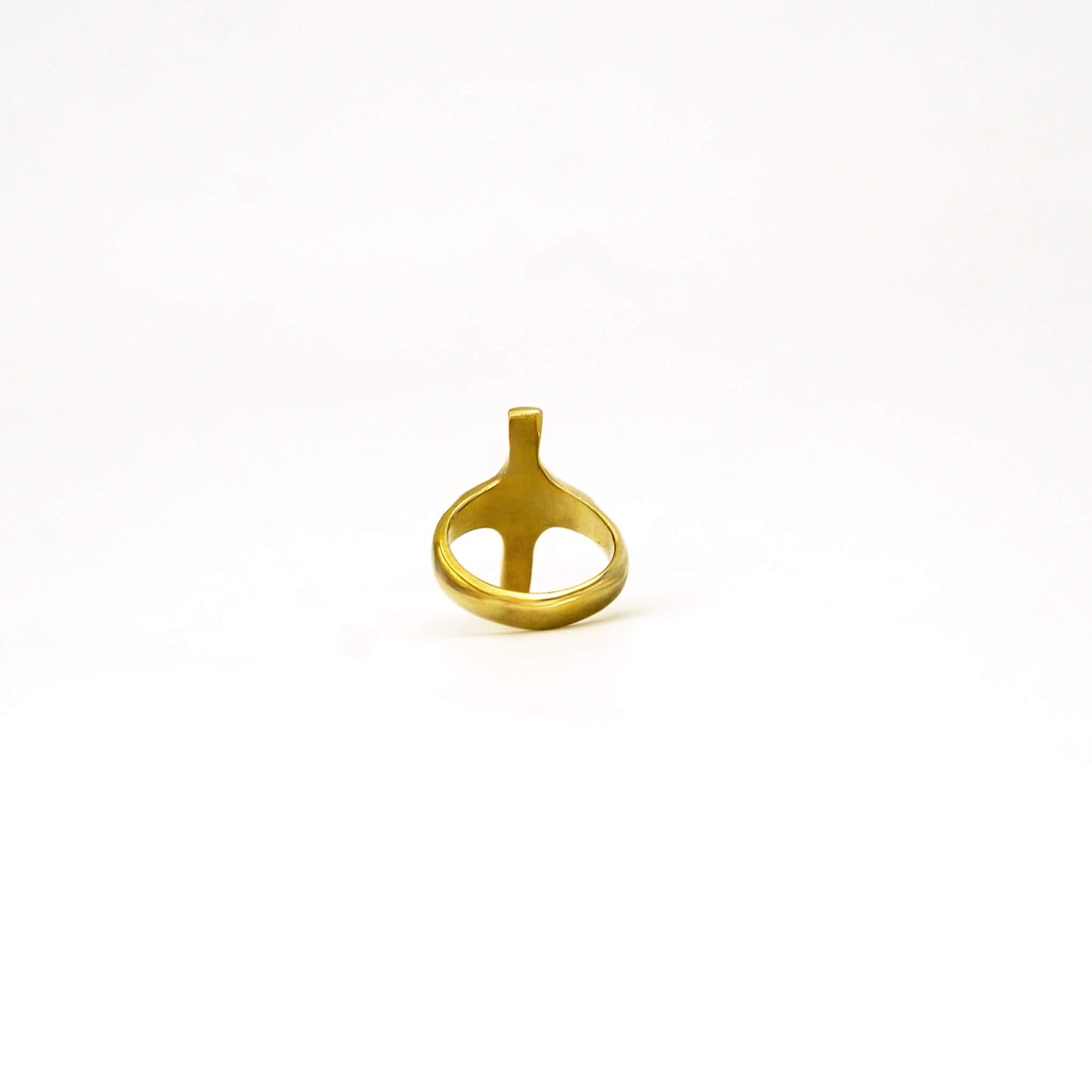 Unique Brass Cross Ring - Handcrafted Unisex Ring