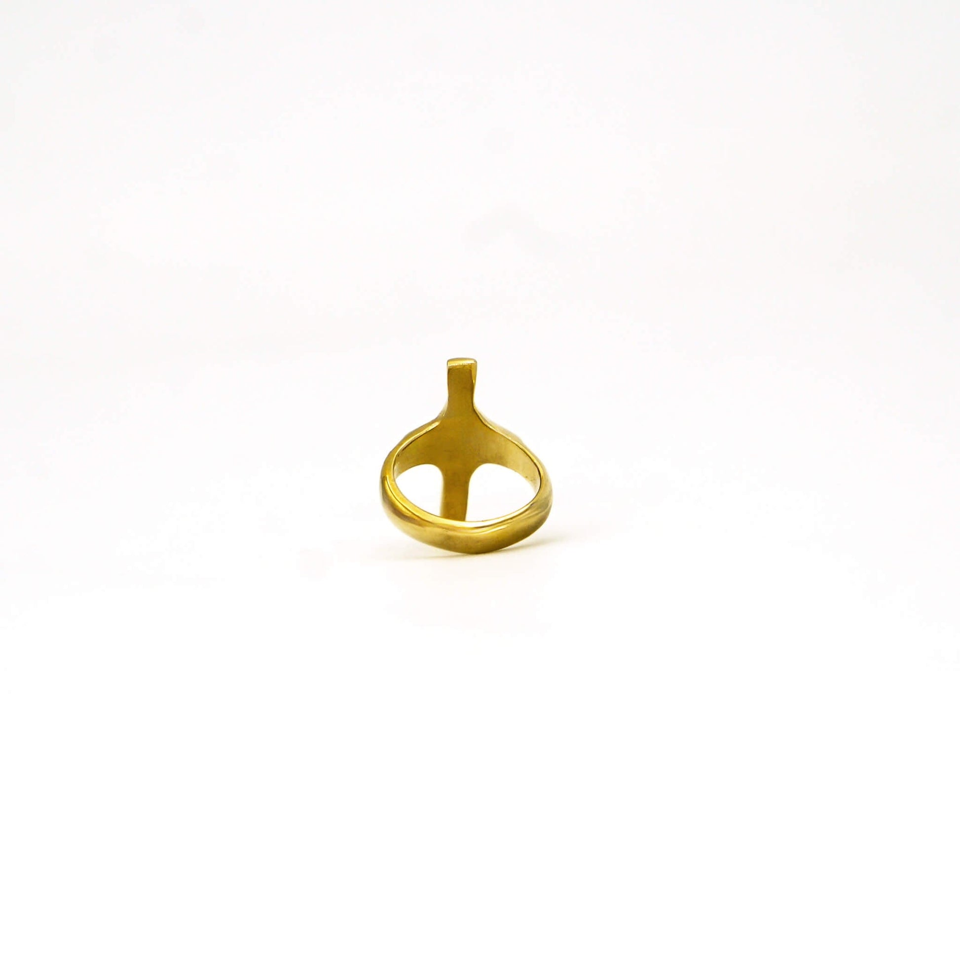Unique Brass Cross Ring - Handcrafted Unisex Ring