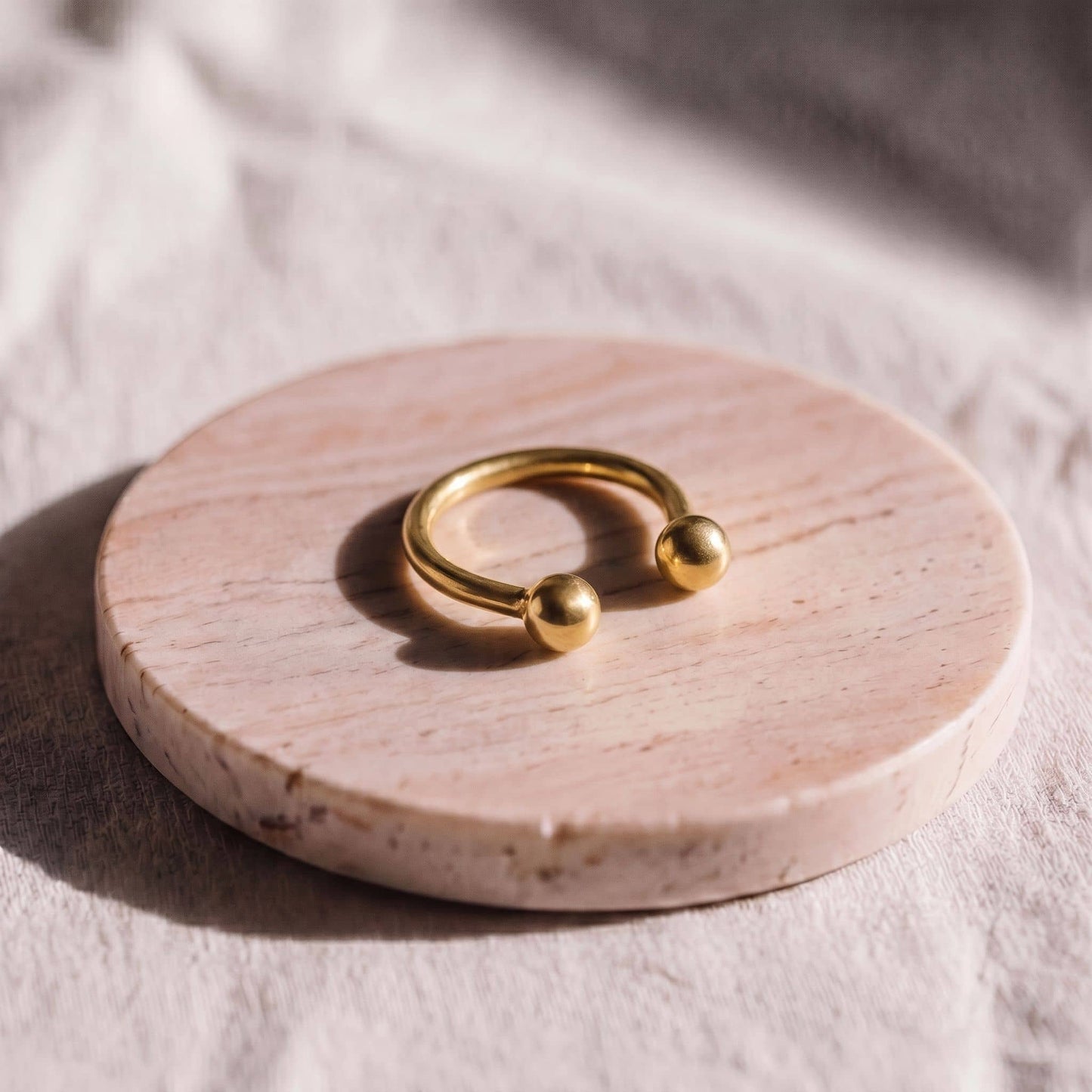 Double Ball Open Cuff Ring | Adia Ecodunia