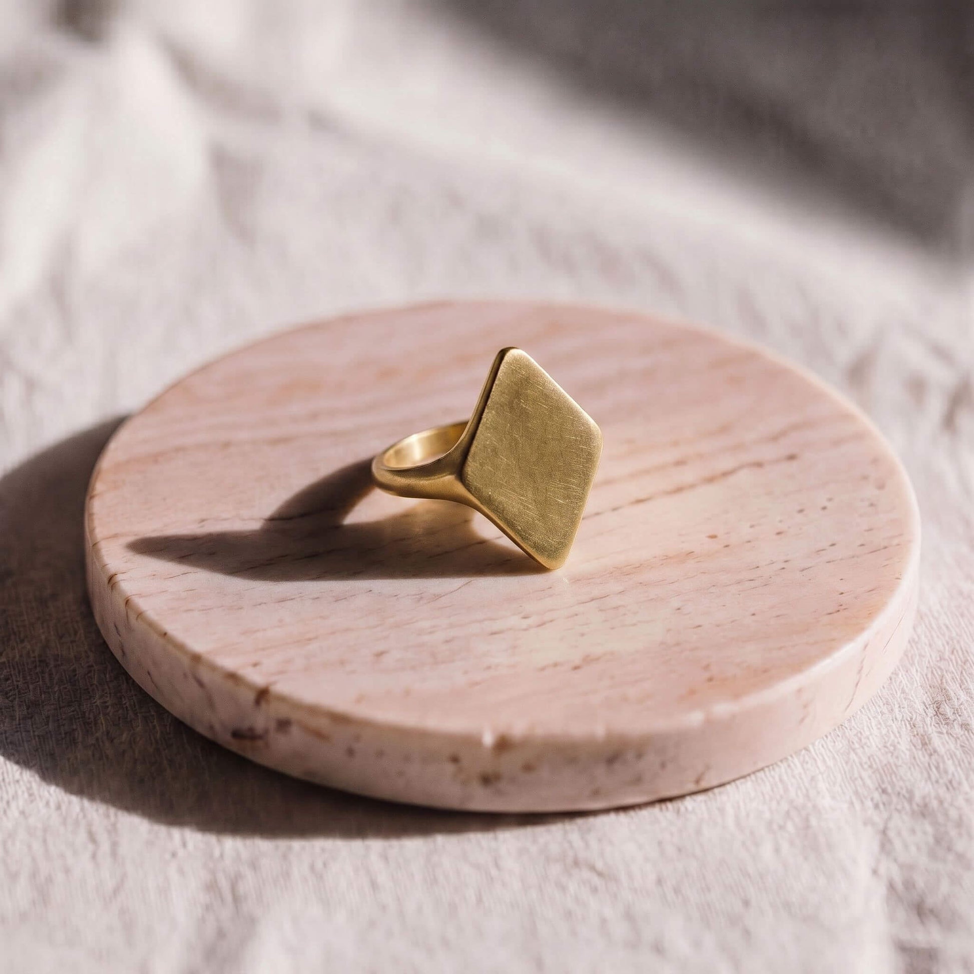 Brass Double Triangle Pyramid Ring | Pia Ecodunia