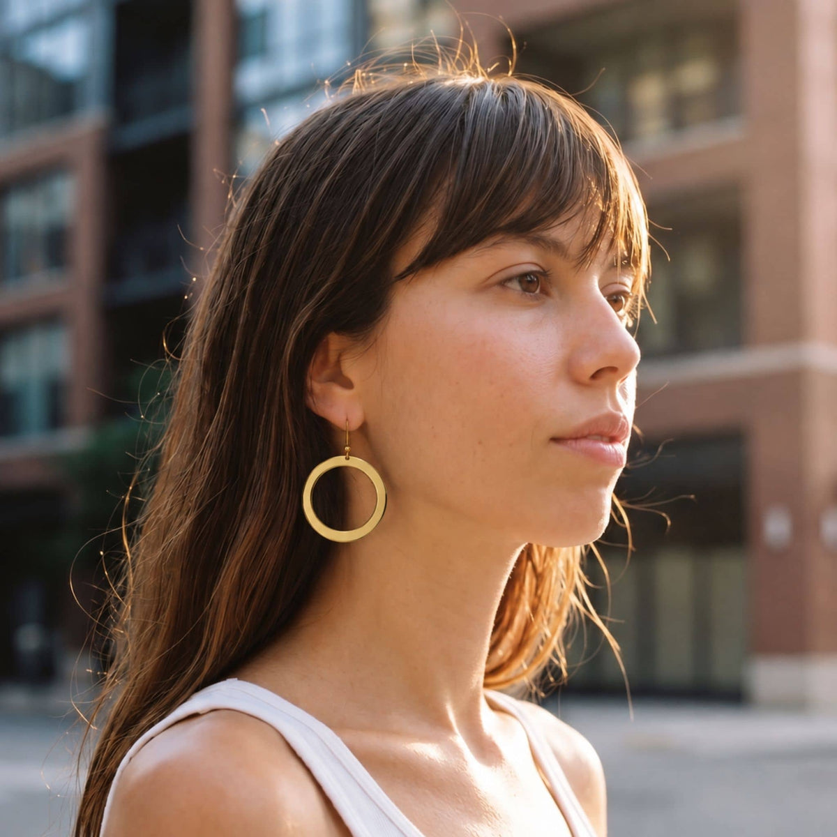 Smooth Circle Brass Hoop Earrings for Women | Sura - EcoDunia #design_smooth
