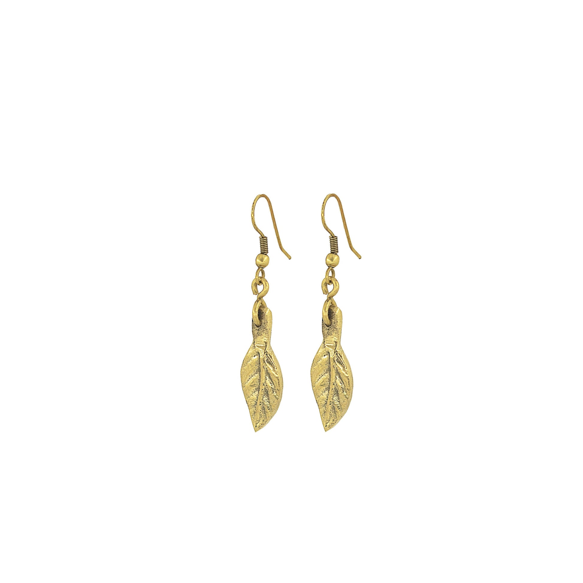 Brass Palm Leaf Earrings for Women - Tawi ECODUNIA