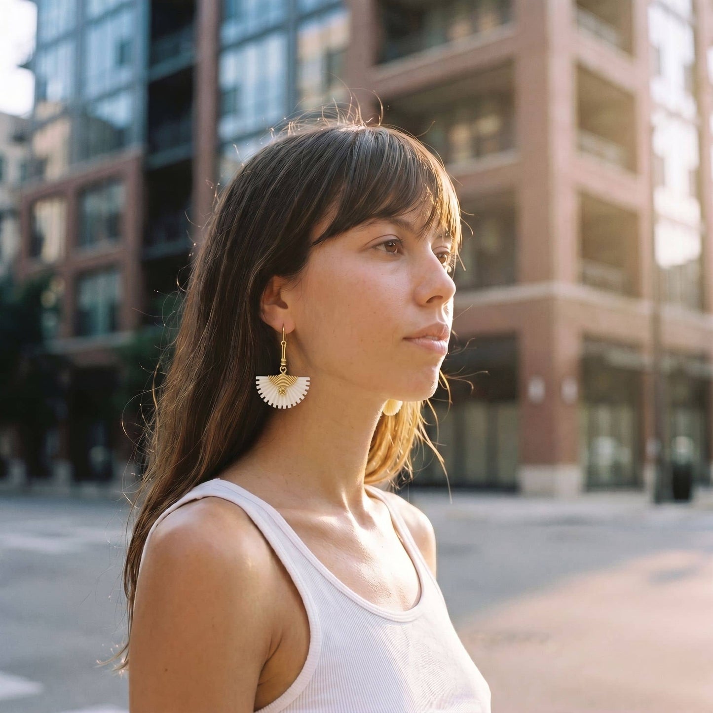 Brass & Bone Drop Earrings for Women | Koa
