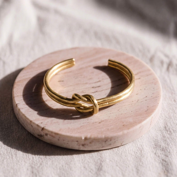 Lovers Knot Brass Cuff Bracelet | Mapenzi