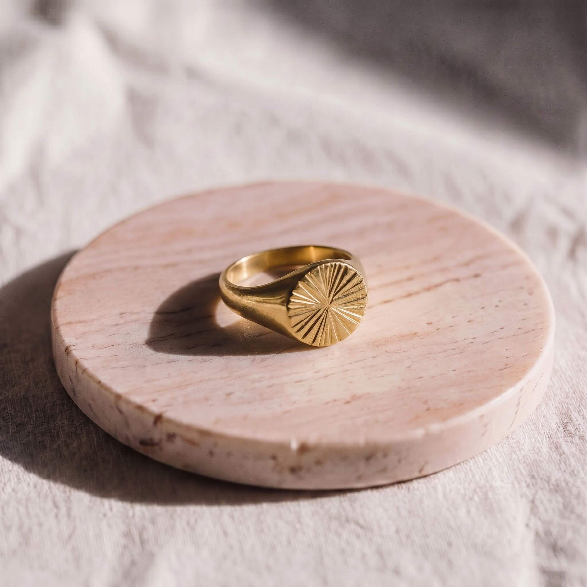Brass Sunburst Signet Ring | Nila