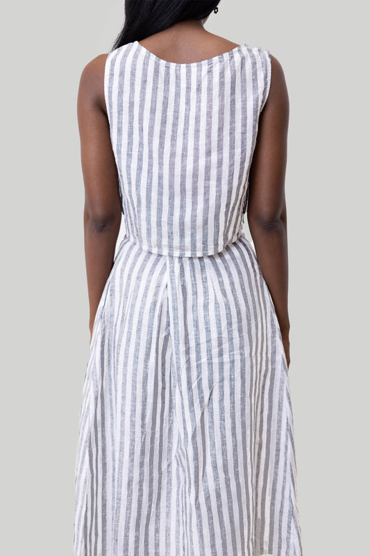 Breezy Summer Set in Linen Stripes