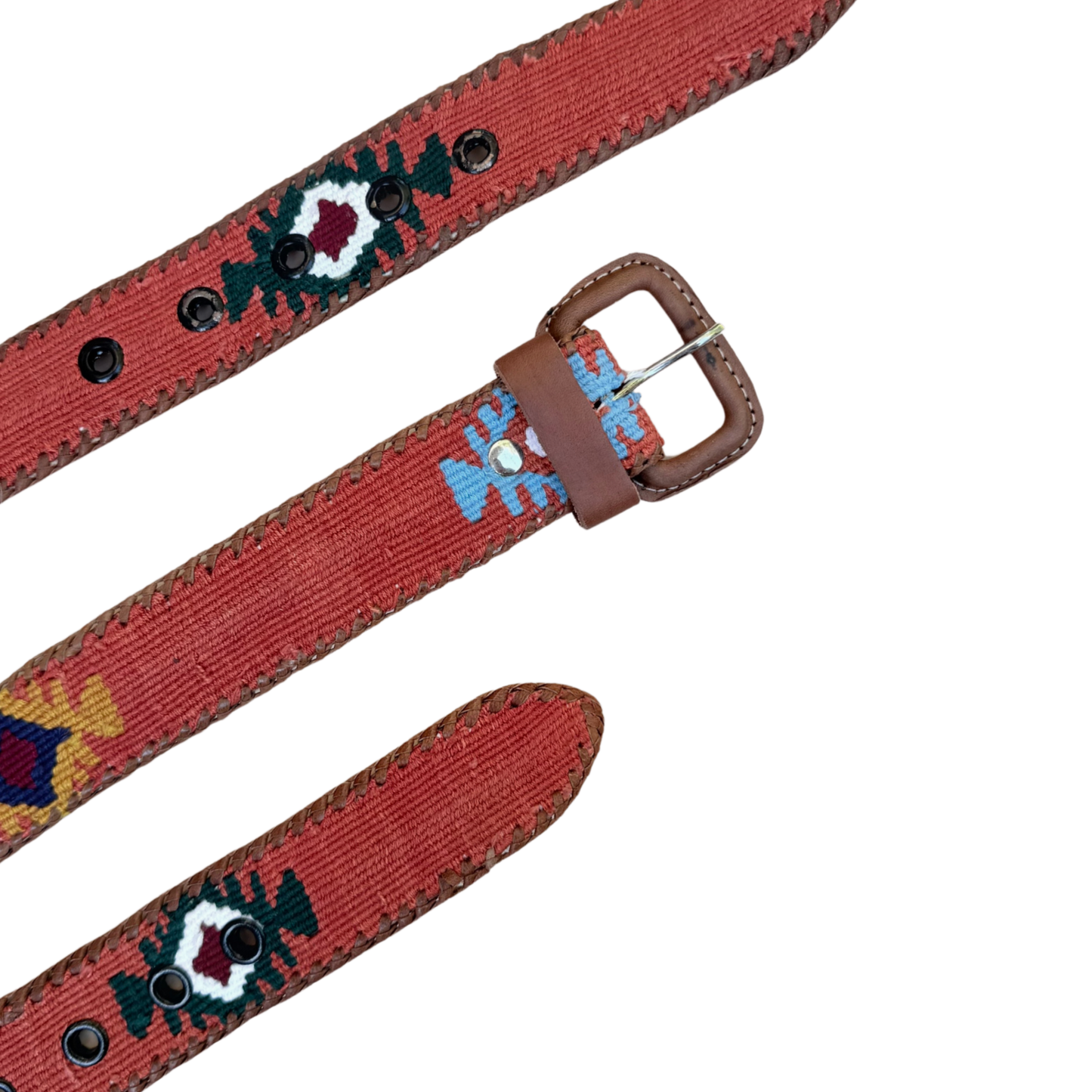 Burnt Orange Handwoven Guatemalan Whip-Stitched Belt