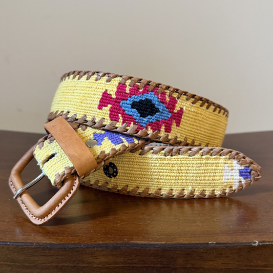 Butter Yellow Handwoven Guatemalan Whip-Stitched Belt